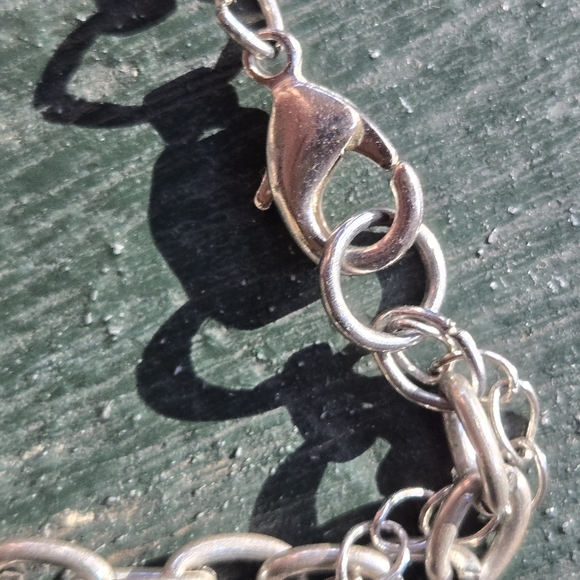 Black & White Bead Necklace Checks Silver Tone 17 - 20" - Picture 7 of 12